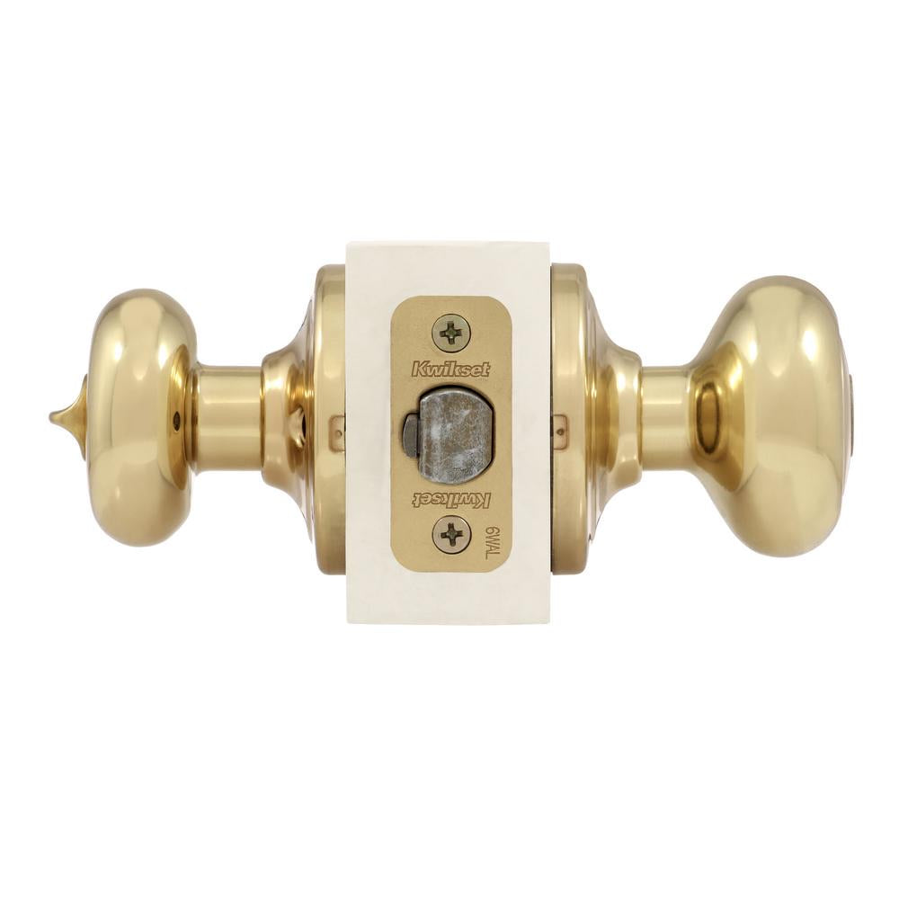 Kwikset Lido Polished Brass Exterior Keyed Entry Door Handle with Smartkey