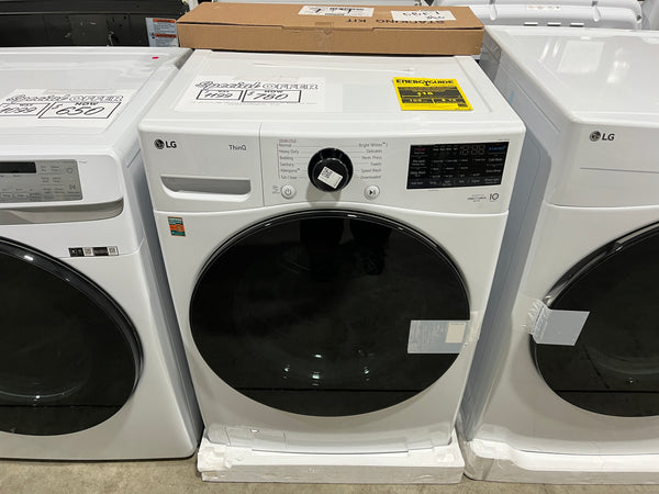 New Laundry Set - Gas: LG - 4.5 Cu. Ft. High-Efficiency Stackable Smart Front Load Washer with Steam and Built-In Intelligence - White + DLGX4081W LG 7.4 Cu. Ft. Vented SMART Stackable Gas Dryer in White with TurboSteam and Sensor Dry Technology