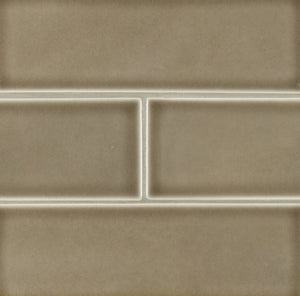 Highland Park Artisan Taupe Glazed Handcrafted Subway Tile 4x12 MSI T-M