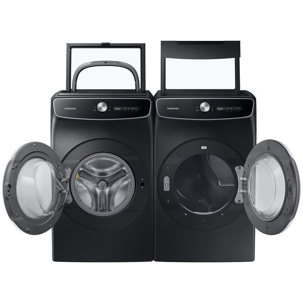 Samsung 7.5 cu. ft. Smart Dial Gas Dryer with FlexDry™ and Super Speed Dry in Brushed Black DVG60A9900V / DVG60A9900V/A3 & 6.0 cu. ft. Total Capacity Smart Dial Washer with FlexWash™ and Super Speed Wash in Brushed Black WV60A9900AV / WV60A9900AV/A5