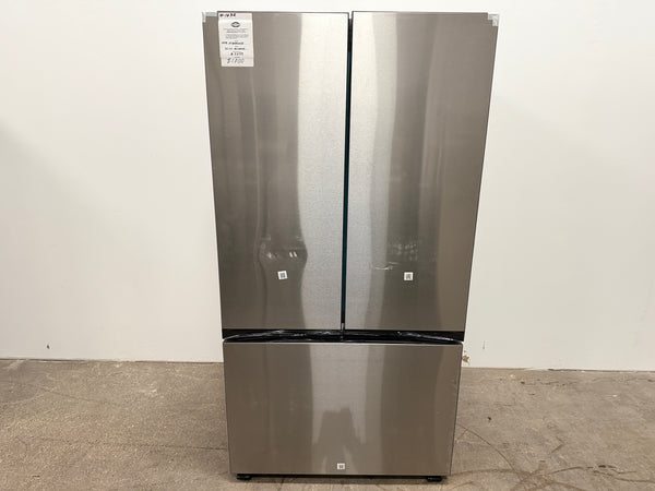 New: Scratch & Dent - Samsung RF30BB6200 Bespoke 30 cu. ft. 3-Door French Door Smart Refrigerator with Autofill Water Pitcher in Stainless Steel, Standard Depth / N-1032