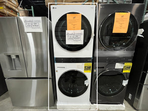 New Laundry Set - Electric: WKGX201HWA Single Unit Front Load LG WashTower with Center Control 4.5 cu. ft. Washer and 7.4 cu. ft.