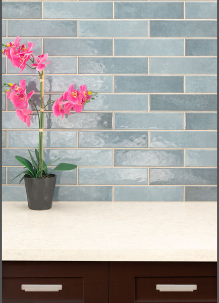 Renzo Denim Ceramic Tile 3 in. x 12 in. Glossy Porcelain Wall Tile (5.5 sq. ft./Case) MSI T-G