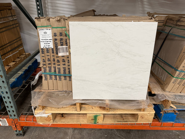 LCT-6: (24 Boxes/ 384 Sqft.) MSI Alexandra White 24 in. x 24 in. Matte Porcelain Marble Look Floor and Wall Tile (16 sq. ft./Case)