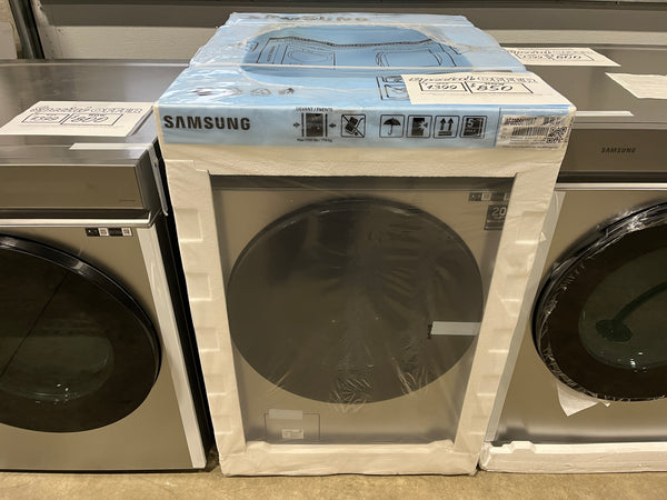 New Laundry Set - Electric: WF53BB8700AT Samsung Bespoke 5.3 cu. ft. Ultra-Capacity Smart Front Load Washer in Silver Steel with Super Speed Wash and Al Smart Dial + DVE53BB8700T Samsung Bespoke 7.6 cu. ft. Ultra-Capacity Vented Smart Electric Dryer