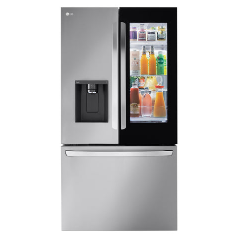 LG 26 cu. ft. Smart InstaView Counter Depth MAX French Door Refrigerator in PrintProof Stainless Steel LRFOC2606S