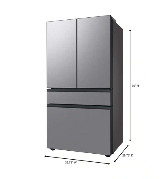Samsung Bespoke 23 cu. ft. 4-Door French Door Smart Refrigerator with Autofill Water Pitcher in Stainless Steel, Counter Depth RF23BB8200QL