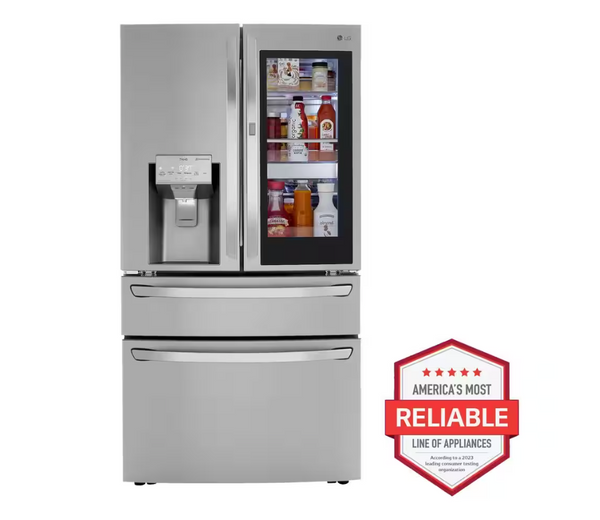 LG LRMVC2306S 23 cu. ft. Smart wi-fi Enabled InstaView™ Door-in-Door® Counter-Depth Refrigerator with Craft Ice™ Maker