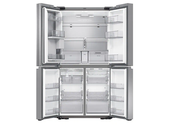Samsung 23 cu. ft. Smart Counter Depth 4-Door Flex™ refrigerator with Family Hub™ and Beverage Center in Stainless Steel RF23A9771SR / RF23A9771SR/AA