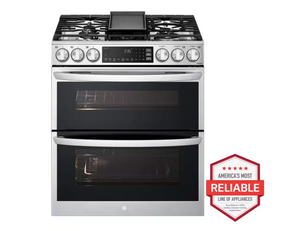 LG LTGL6937F 6.9 cu. ft. Smart Gas Double Oven Slide-in Range with InstaView®, ProBake® Convection, Air Fry, and Air Sous Vide