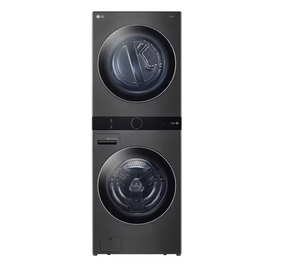 LG WKEX200HBA Single Unit Front Load LG WashTower™ with Center Control™ 4.5 cu. ft. Washer and 7.4 cu. ft. Electric Dryer - Black Steel