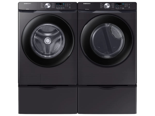 Samsung 4.5 cu. ft. Front Load Washer with Vibration Reduction Technology+ in Brushed Black WF45T6000AV/A5 / WF45T6000AV/A5 & 7.5 cu. ft. Electric Dryer with Sensor Dry in Brushed Black DVE45T6000V/A3 / DVE45T6000V/A3