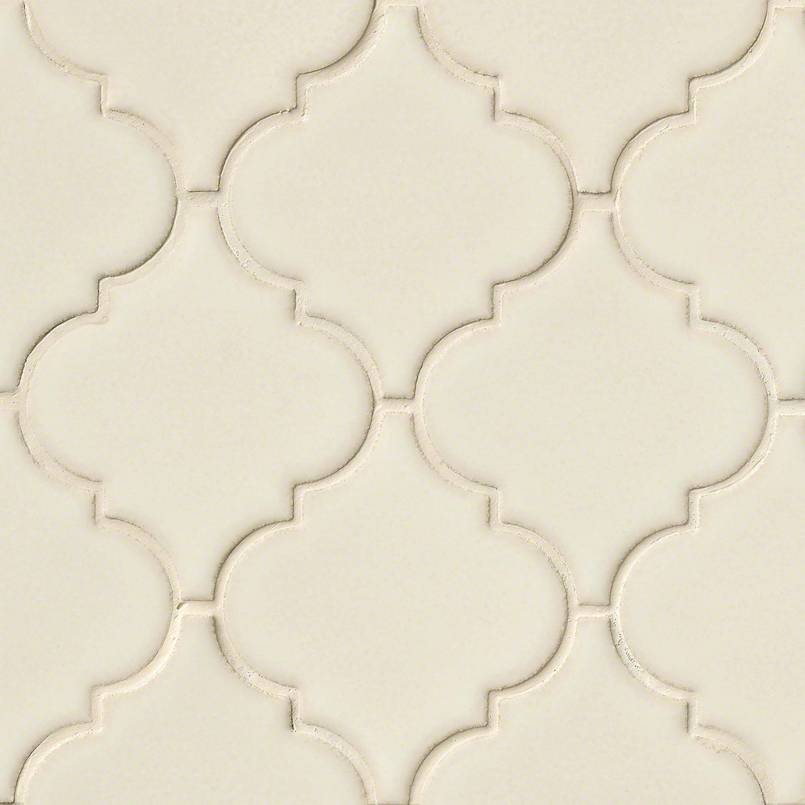 Antique White Arabesque 11 in. x 15 in. Glossy Ceramic Mesh-Mounted Mosaic Floor and Wall Tile (11.7 sq. ft. /case) by MSI T-G