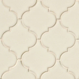 Antique White Arabesque 11 in. x 15 in. Glossy Ceramic Mesh-Mounted Mosaic Floor and Wall Tile (11.7 sq. ft. /case) by MSI T-G