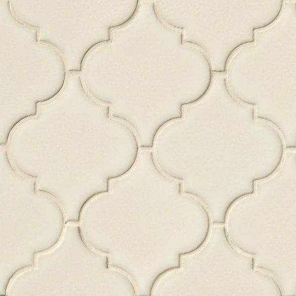 Antique White Arabesque 11 in. x 15 in. Glossy Ceramic Mesh-Mounted Mosaic Floor and Wall Tile (11.7 sq. ft. /case) by MSI T-G