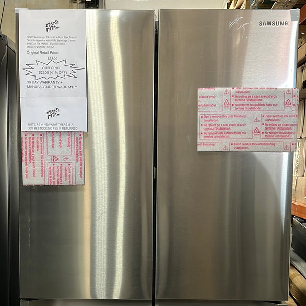 NEW: Samsung - 29 cu. ft. 4-Door Flex French Door Refrigerator with WiFi, Beverage Center and Dual Ice Maker - Stainless steel Model:RF29A9671SR/AA