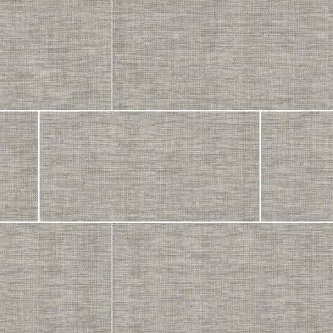 Tektile Crosshatch Lineart Gray 12 in. x 24 in. Matte Porcelain Stone Look Floor and Wall Tile MSI T-M