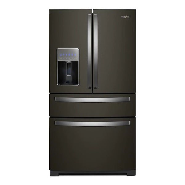 USED: Whirlpool  26.2-cu ft 4-Door French Door Refrigerator with Ice Maker (Fingerprint Resistant Black Stainless) MOD: WRX986SIHV
