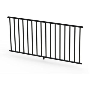 Satin Black 36 in. Aluminum Panel Rail Kit with Square Balusters and Brackets by RDI (Set of 4)