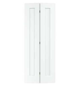 30 in. x 80 in. Madison White Painted Smooth Molded Composite MDF Closet Bi-fold Door by JELD-WEN