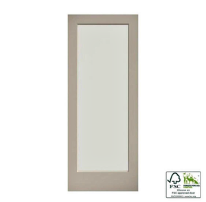 eightdoors 32 in. x80 in. Clear Glass 1-Lite True White Finished Solid French Interior Door