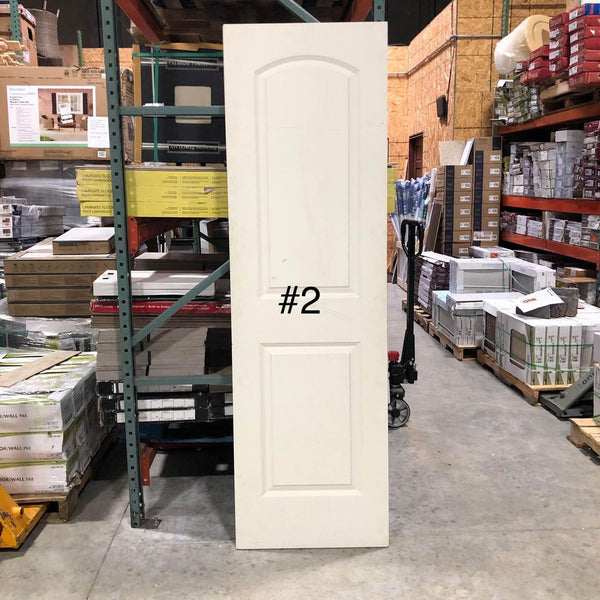 Masonite 24 in. x 80 in. Roman Smooth 2-Panel Round Top Solid Core Primed Composite Interior Door Slab