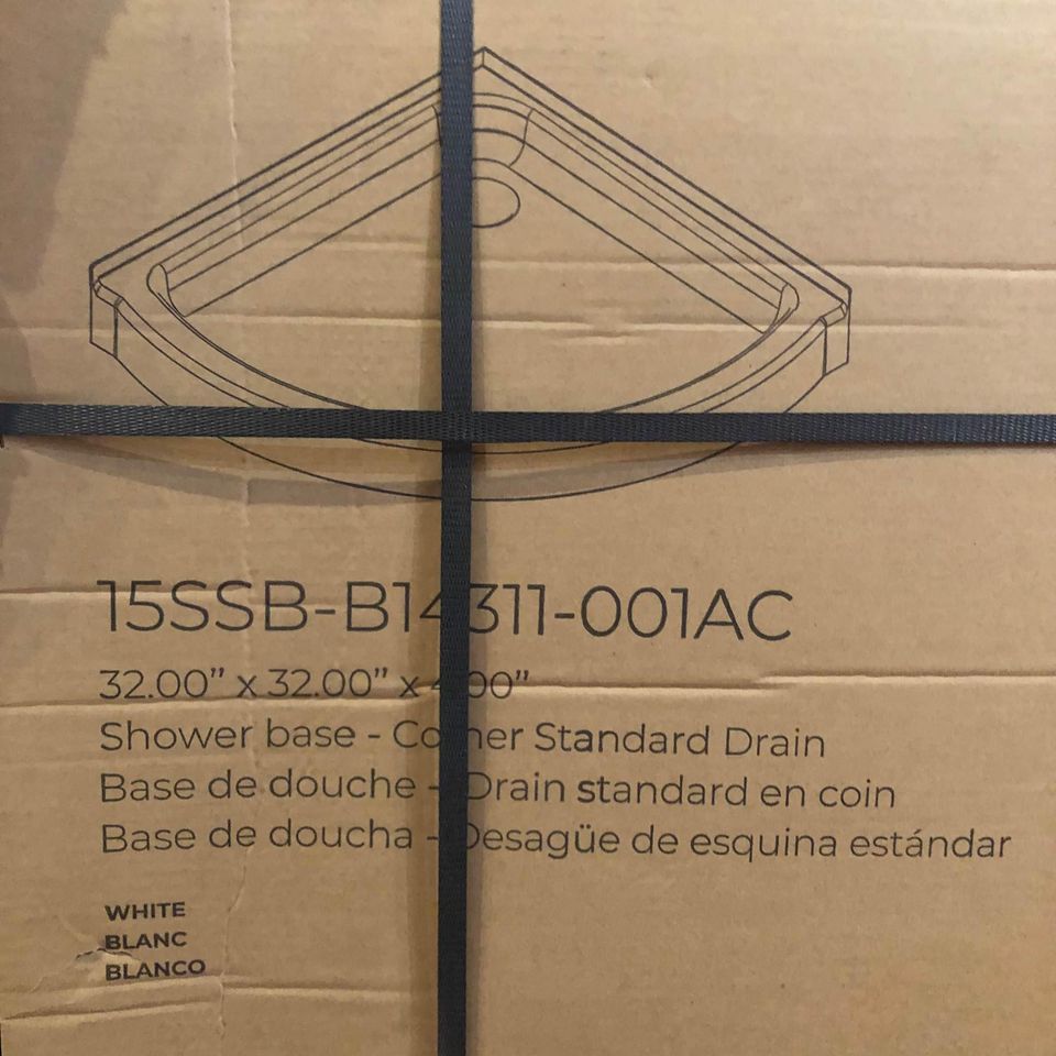 Breeze 32 in. L x 32 in. W x 76 in. H Corner Shower Kit with Reversible Sliding Door and Shower Base