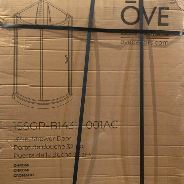 OVE Decors Breeze 32 in. L x 32 in. W x 76 in. H Corner Shower Kit with Reversible Sliding Door and Shower Base