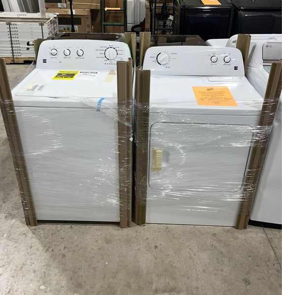 NEW: Kenmore 20362 3.8 cu. ft. Top-Load Washer w/Stainless Steel Basket - White + Kenmore 72332 7.0 cu. ft. Gas Dryer - White