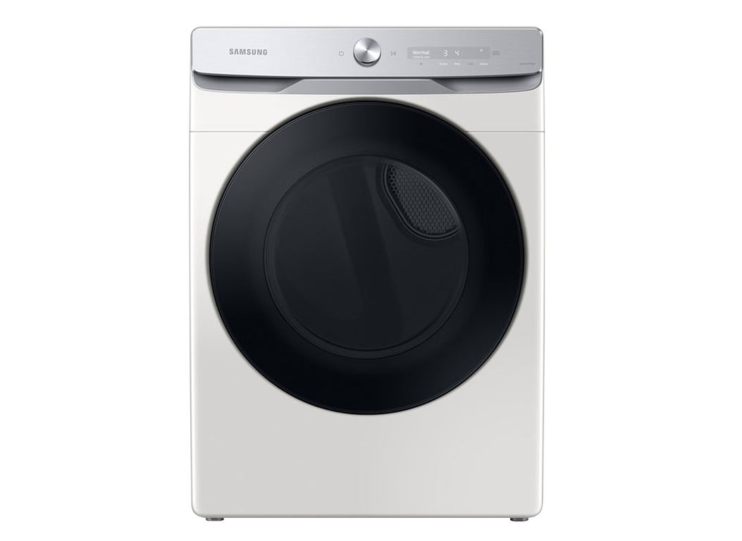 NEW: Samsung 7.5 cu. ft. Stackable Vented Gas Dryer with Smart Dial and Super Speed Dry in Ivory