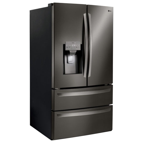 NEW: LG Electronics  28 cu. ft. 4-Door French Door Smart Refrigerator with Ice and Water Dispenser in PrintProof Black Stainless Steel LMXS28626D /08
