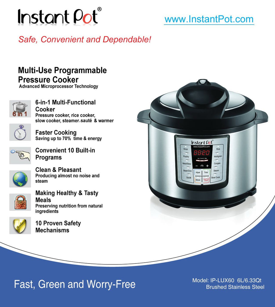 Instant Pot Lux 6-in-1 Electric Pressure Cooker 
