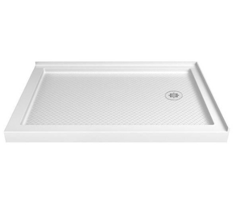 SlimLine 48 in. W x 36 in. D Double Threshold Shower Base in White with Right Hand Drain by DreamLine