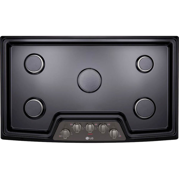 NEW: LG Electronics 36 in. Recessed Gas Cooktop in Black Stainless Steel with 5 Burners including 17K SuperBoil Burner with Cast Iron Grate