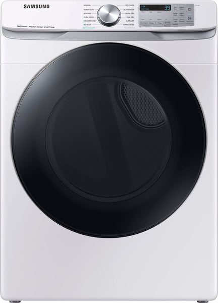 NEW: Samsung - 7.5 cu. ft. Smart Electric Dryer with Steam Sanitize+ - White Model:DVE45B6300W
