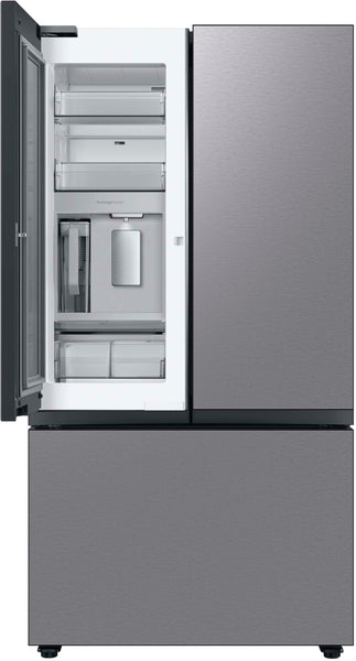 NEW: Samsung Bespoke 3-Door French Door Refrigerator (30 cu. ft.) with Beverage Center™ in Stainless Steel RF30BB6600QL / RF30BB6600QLAA 01