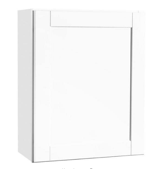 Shaker Satin White Stock Assembled Wall Kitchen Cabinet (24 in. x 30 in. x 12 in.) by Hampton Bay