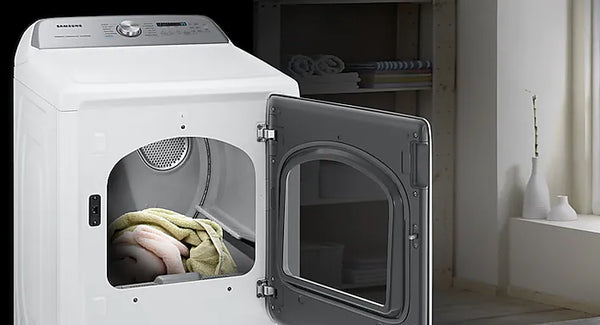 NEW: Samsung 7.4 cu. ft. Smart Electric Dryer with Steam Sanitize+ in White DVE52A5500W / DVE52A5500W/A3