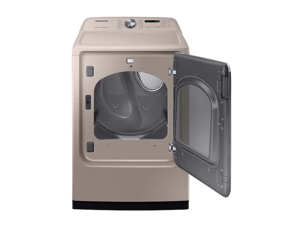 NEW: Samsung 7.4 cu. ft. Vented Gas Dryer with Steam Sanitize+ in Champagne DVG54R7600C/A3
