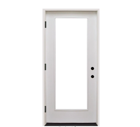 Steves & Sons 36 in. x 80 in. Premium Full Lite Primed White Fiberglass Prehung Front Door