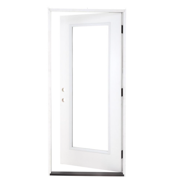 Steves & Sons 36 in. x 80 in. Premium Full Lite Primed White Fiberglass Prehung Front Door