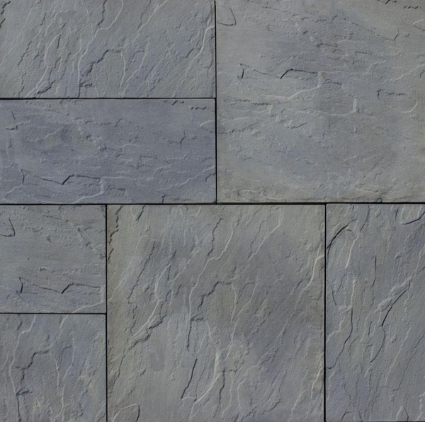 Nantucket Pavers Patio-on-Pallet 12inx24in + 24inx24in Concrete Gray Pavers (36 pieces/96 sqft)