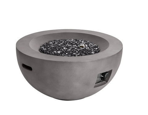 Hover Image to Zoom Grove Park 36 in. x 18 in. Round Concrete Propane Gas Fire Pit Hampton Bay