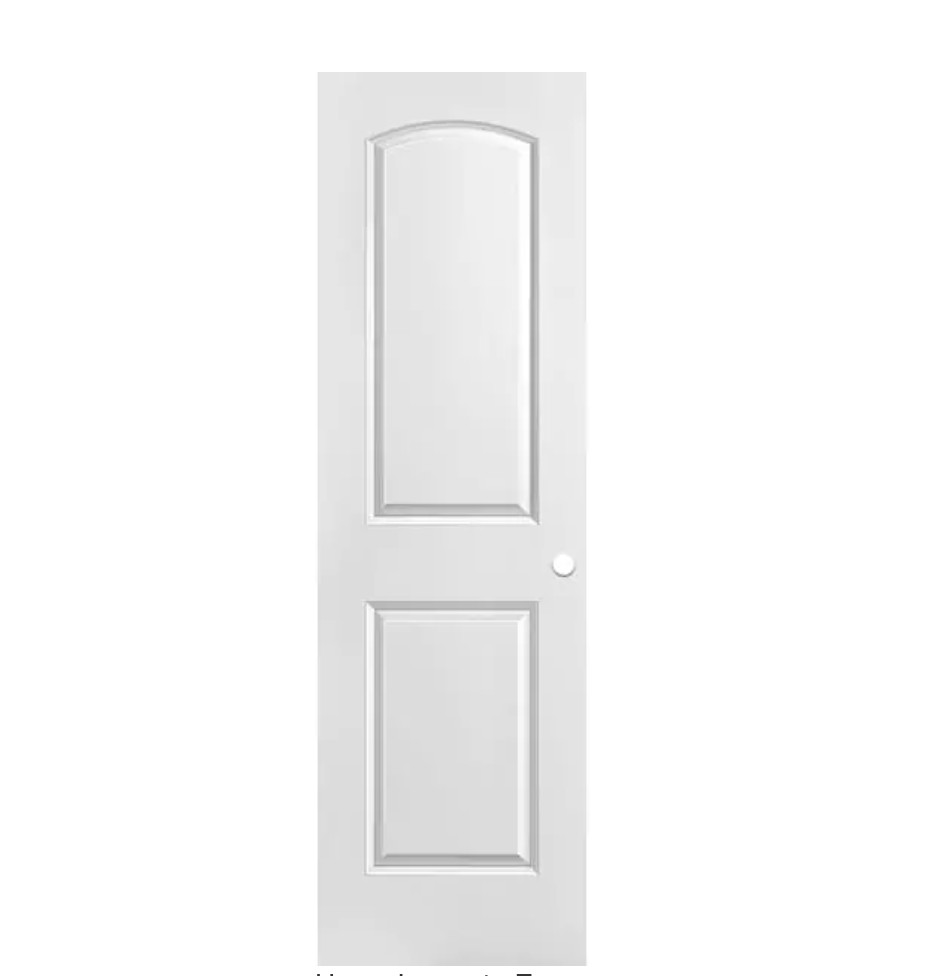 Masonite 24 in. x 80 in. Roman Smooth 2-Panel Round Top Solid Core Primed Composite Interior Door Slab