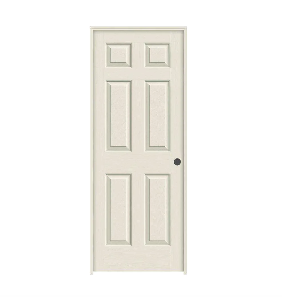 JELD-WEN 32 in. x 80 in. Colonist Primed Left-Hand Smooth Molded Composite MDF Single Prehung Interior Door