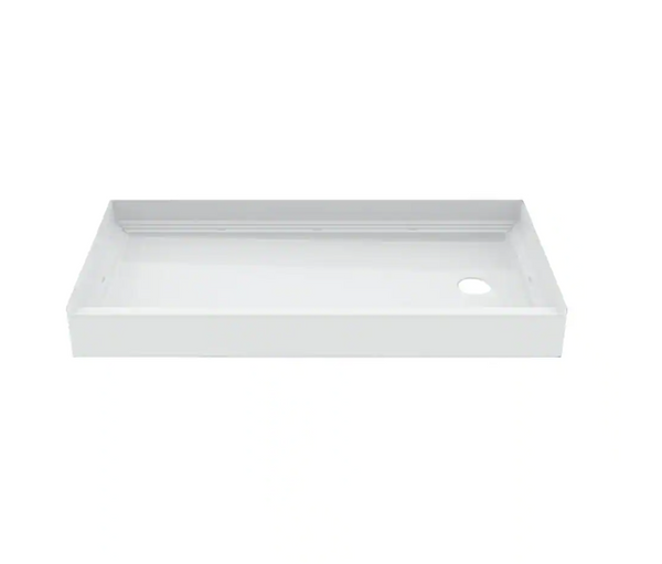 Aquatic A2 60 in. x 30 in. Single Threshold Shower Base in White