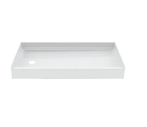 Aquatic A2 60 in. x 30 in. Single Threshold Shower Base in White