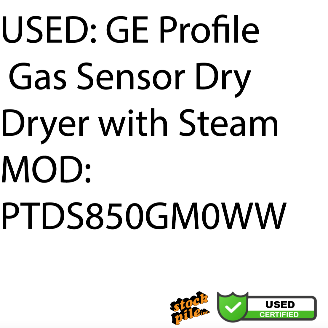 USED: GE Profile Gas Sensor Dry Dryer with Steam MOD: PTDS850GM0WW