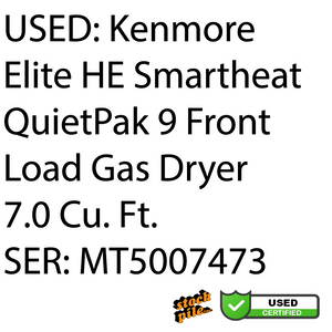 USED: Kenmore Elite HE Smartheat QuietPak 9 Front Load Gas Dryer 7.0 Cu. Ft. SER: MT5007473