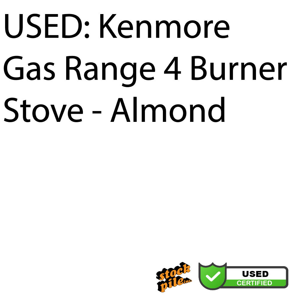 USED: Kenmore Gas Range 4 Burner Stove - Almond / Black